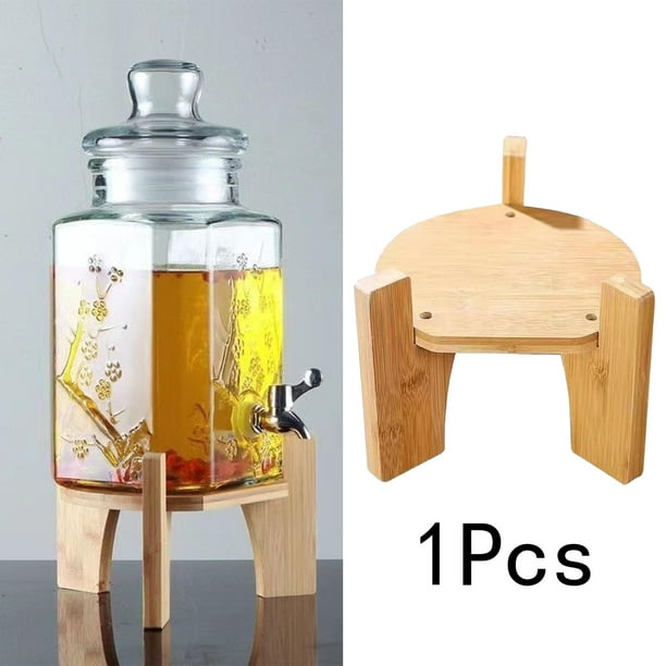 Dispensador de bebidas, dispensador de agua y soporte dispensador de  bebidas (bambú natural). Se adapta a dispensador de bebidas de vidrio de  8.66