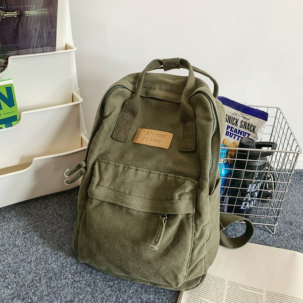 Mochila para hombre y mujer, mochila escolar de lona de algodón, mochila de  moda (verde retro) Ndcxsfigh Para Estrenar
