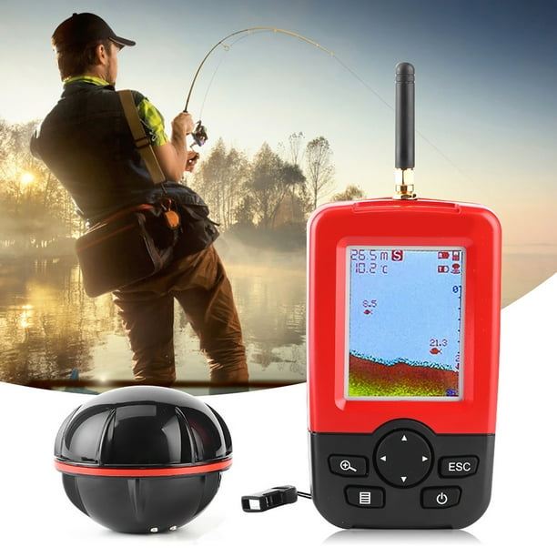 Buscador de Peces de Profundidad de 2 A 120 Pies Buscador de Sonda de Pesca  con Sensor Inalámbrico de 100 M Adecuado para la Pesca en Hielo al Aire  Libre Pesca en