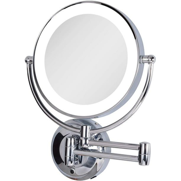 Espejo De Maquillaje Montado En La Pared 1X/10X, Espejo De Aumento De Doble  Cara, Espejo De Aumento De Pared Extensible Para Baño