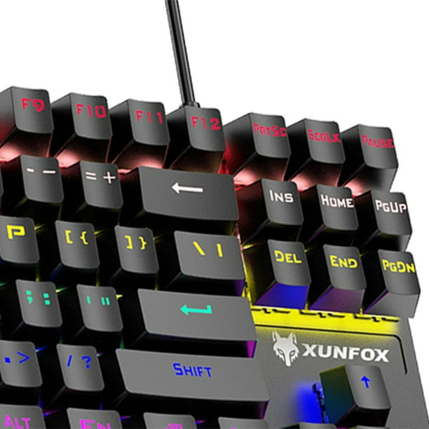 Teclado ergonómico K61 para juegos, ordenador portátil, oficina, 62 teclas,  teclado con cable RGB Universal Accesorios Electrónicos