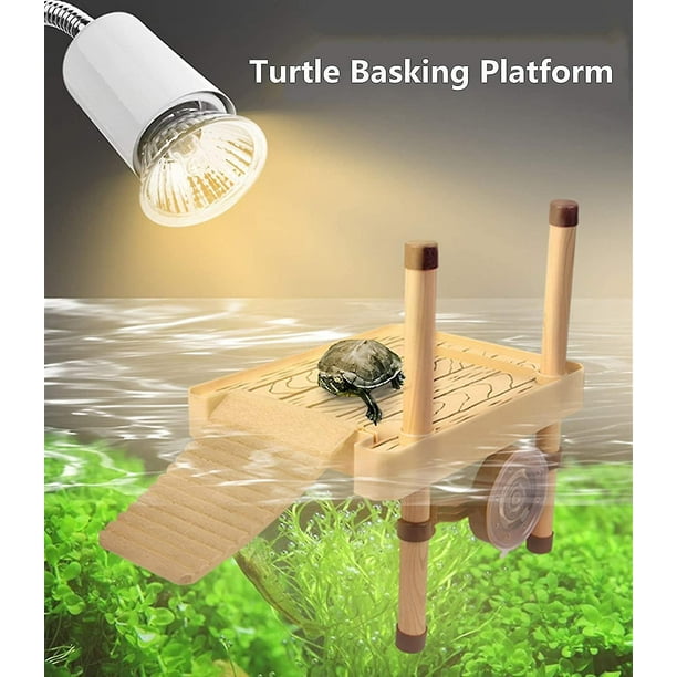 Muelle de tortuga Topper Basking plataforma pasos caja de alimentación luz  UV bajo filtro de agua 3…