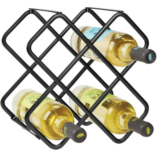 Botellero (paquete de 1) - Botellero de plástico apilable para 3 botellas  de vino u otras bebidas - Botellero moderno para hasta 3 botellas en total  - Transparente TUNC Sencillez