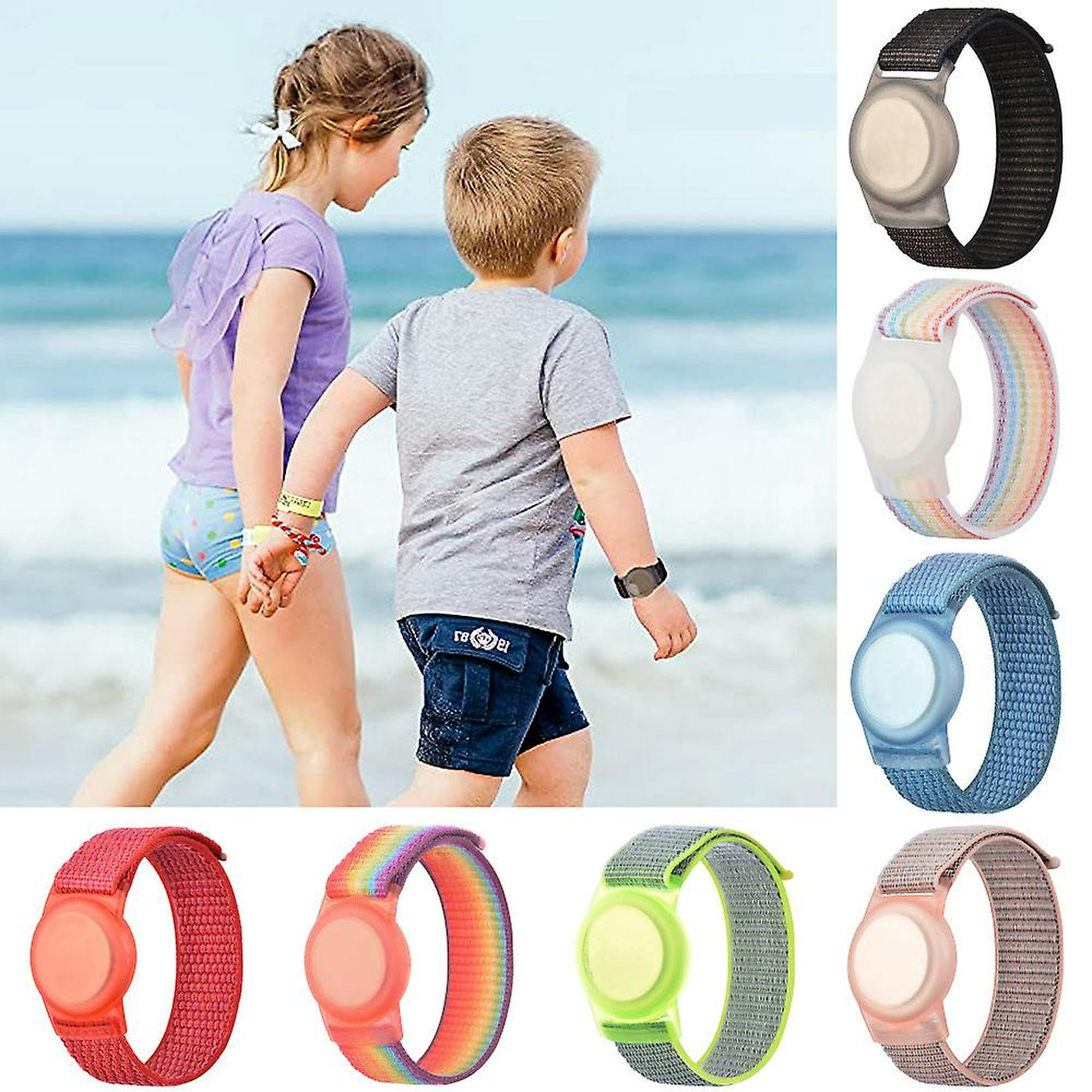 Paquete de 2 pulseras para Airtag para niños, pulseras GPS para niños,  compatibles con Apple Air Tag, correa de reloj de nailon, accesorios para  niños