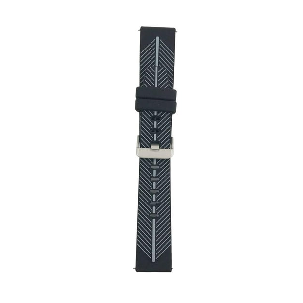 Universal 22mm de silicona reloj correa de repuesto negro + gris Sunnimix  Correa de reloj de pulsera