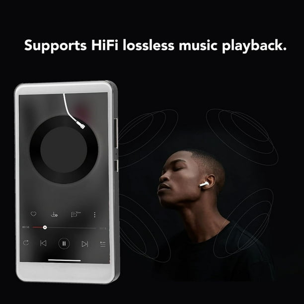 Reproductor MP3 de 8 GB con Bluetooth y WiFi, pantalla táctil completa 5.0  reproductor MP3 MP4, reproductor de música digital portátil sin pérdida de