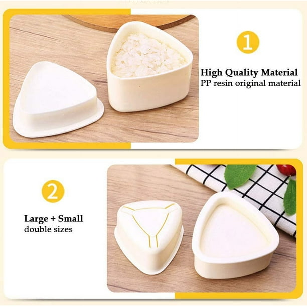 Molde Onigiri, paquete de 3 moldes de arroz para musubi, prensa para hacer  Musubi, máquina de moldes de bolas de arroz triangulares clásicas para