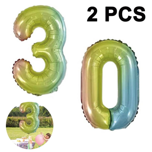 Globos gigantes blancos del número 3 de 40 pulgadas, globos de papel de  aluminio de helio número 3, decoración de fiesta de cumpleaños con números