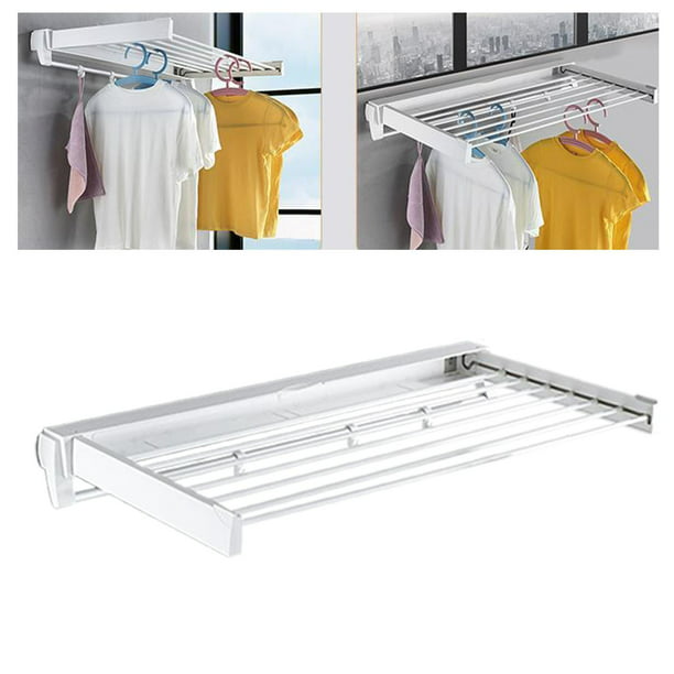  XMCX Tendedero extensible plegable para colgar ropa, montado en  la pared, retráctil, paño de lavado, toallero de baño, fácil almacenamiento  : Hogar y Cocina