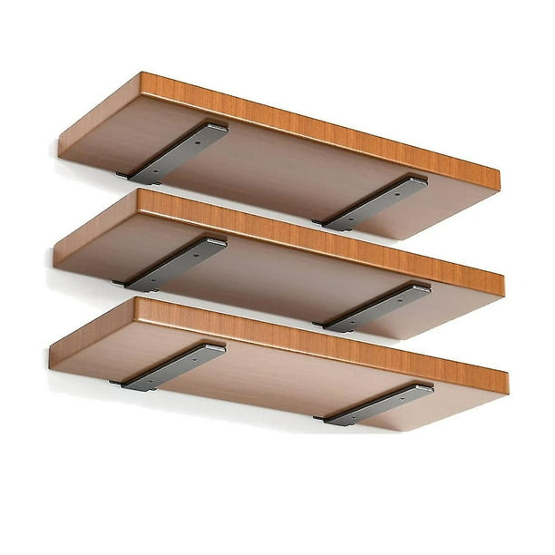 Soportes de estante de metal resistente de 10 pulgadas, soporte flotante de  hierro rústico industrial para estantes abiertos, soportes en L de ángulo