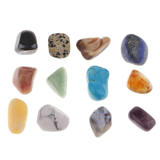 Colección de minerales naturales piedras preciosas volteada