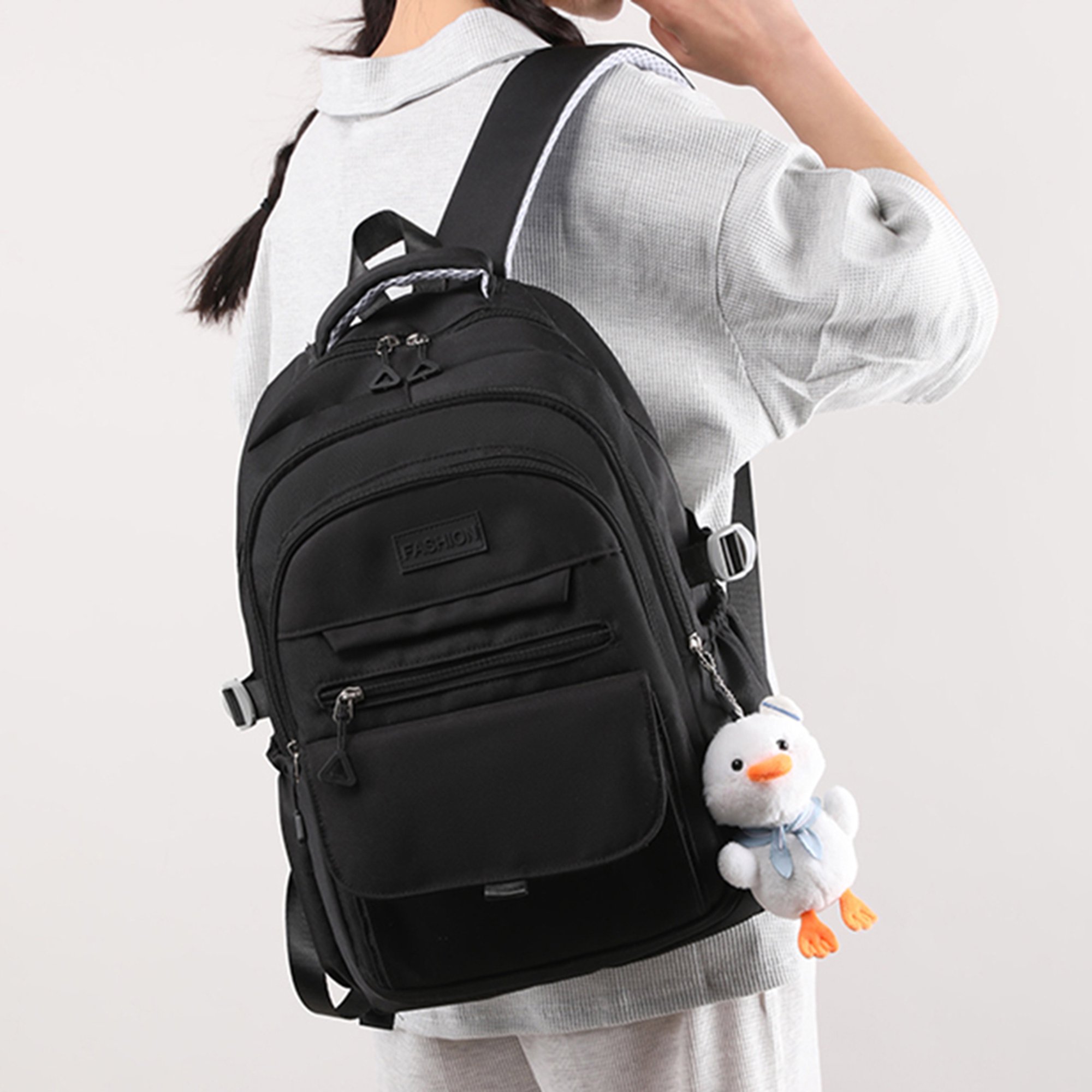  MAYSUNGZ Mochila de lona para laptop para mujeres y hombres,  mochila estética grunge, color sólido, ligera, mochila de viaje, B- Caqui,  Mochilas Daypack : Electrónica