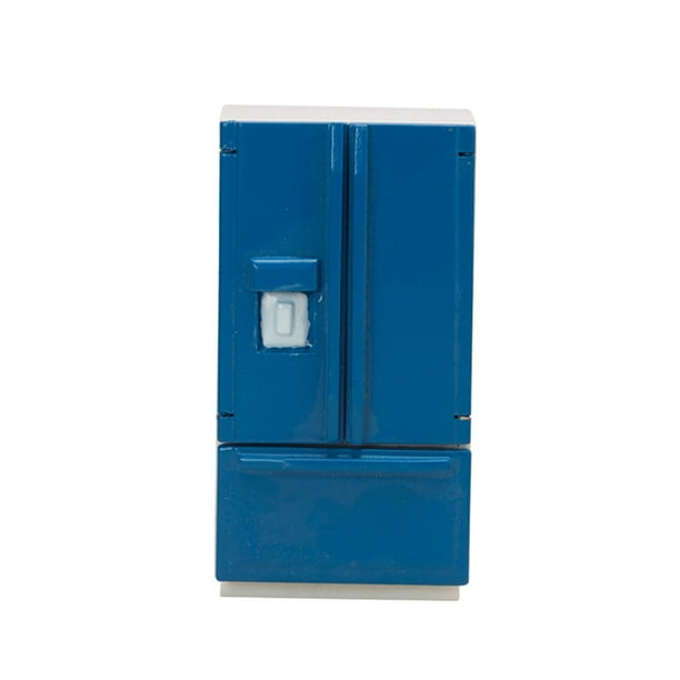 Vogacara Muñeca hogar refrigerador simulación decorativa miniatura 1:12  extraíble reemplazo cocina juguete nevera juguete blanco azul casas de  muñecas Blanco azul Vogacara FN010917-02