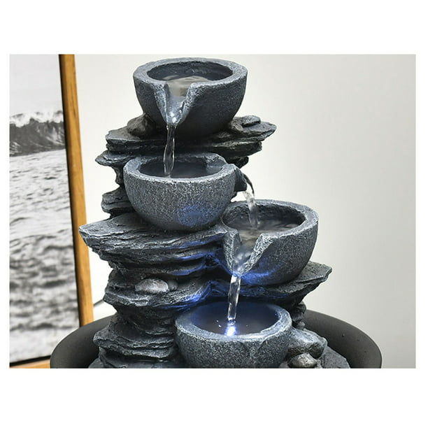  Fuente de agua decorativa de 220 V, Feng Shui, fuentes de agua  para interiores, decoración del hogar, cascada de mesa, decoración  decorativa para el hogar (color : fuente de agua, tamaño