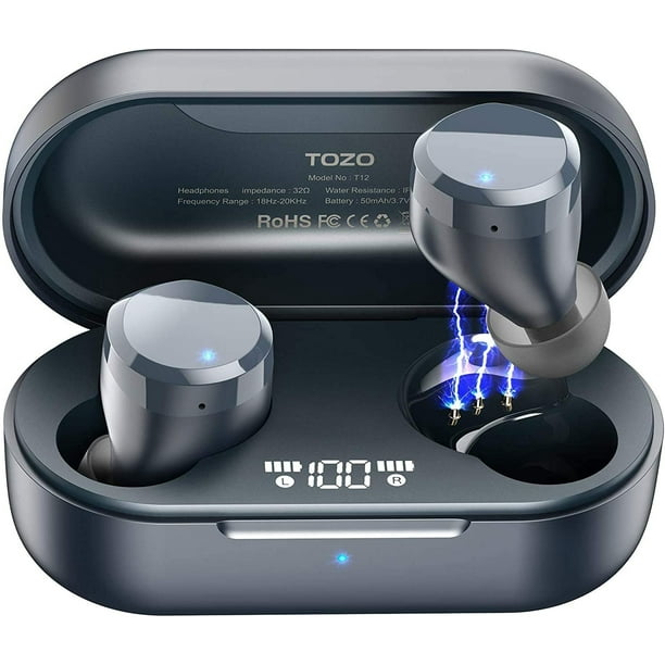 TOZO T12 Auriculares Bluetooth, Auriculares Inalámbricos Con