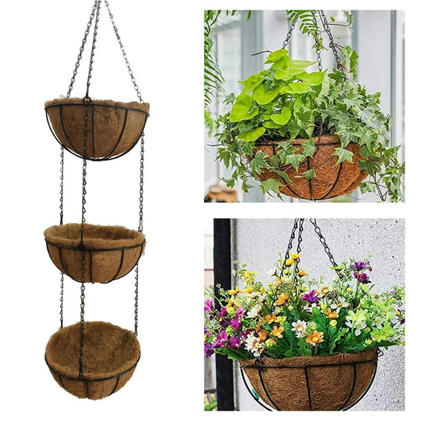 Yardwe Soporte para plantas colgantes, maceteros de cerca, cesta colgante  para plantas, jarrón colgante, macetero colgante para plantas, maceteros