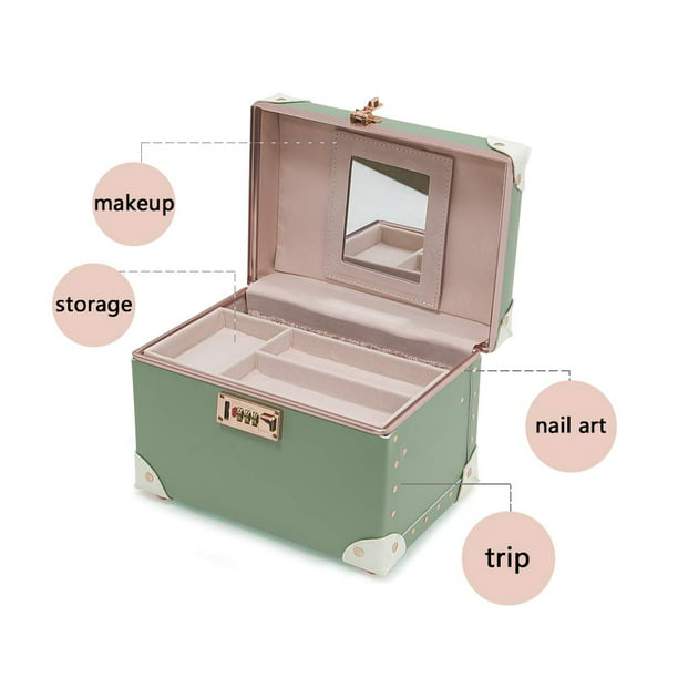 Caja de maquillaje, caja organizadora de maquillaje con cerradura