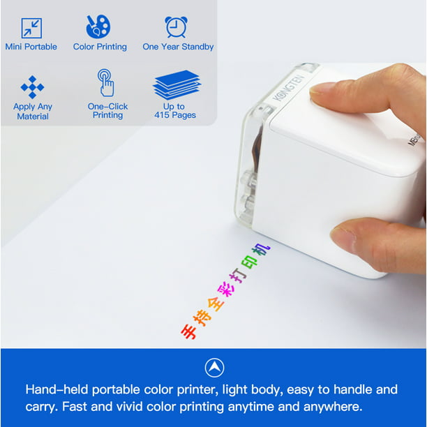 Impresora portátil a todo color, mini impresora inalámbrica WiFi portátil  para todos los materiales, impresora a color móvil más pequeña con tinta