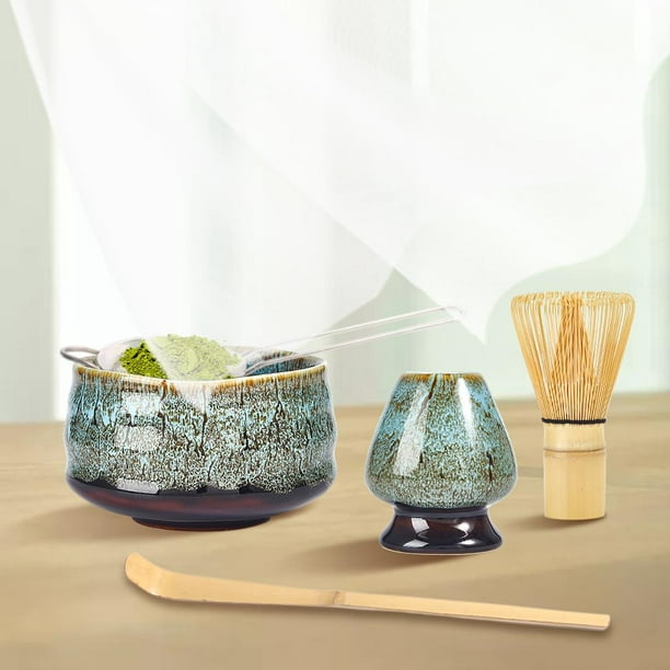 de acero inoxidable de 5 uds, de bambú tradicional (Chashaku), soporte de  de cerámica, juego de Matcha para del té japonés Cuenco C Sunnimix Soporte  para batidor Matcha