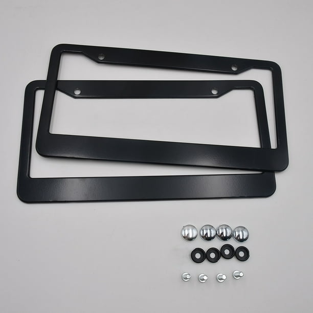 Soporte de marco de matrícula de plástico para automóvil delantero y  trasero (negro) para todos los coches