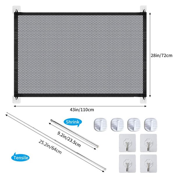 Puertas para perros, Magic Gate Puerta plegable para perros y protector de  escaleras para bebés, perros y gatos 110 cm x 72 cm