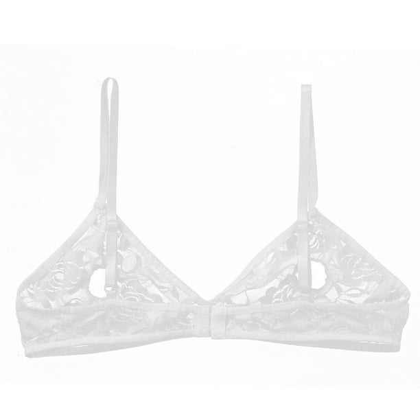 FEESHOW Womens Sexy Lingerie Lace Floral Cutout Nipple Bralette