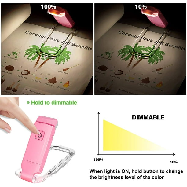 Lámpara de libro DEWENWILS recargable por USB, para niños
