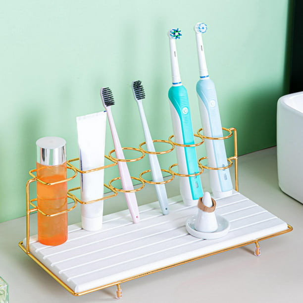 Soporte para cepillos de dientes de diatomita, absorción de agua, secado  rápido, organizador de encimera de baño, taza de soporte para pasta de