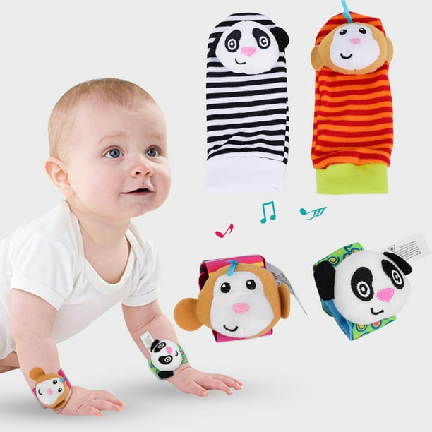 Sonajero para bebé, calcetines y pulseras con sonajero para animales  infantiles, muñequeras con sonajero, calcetines con sonajero para bebé,  calidad inigualable