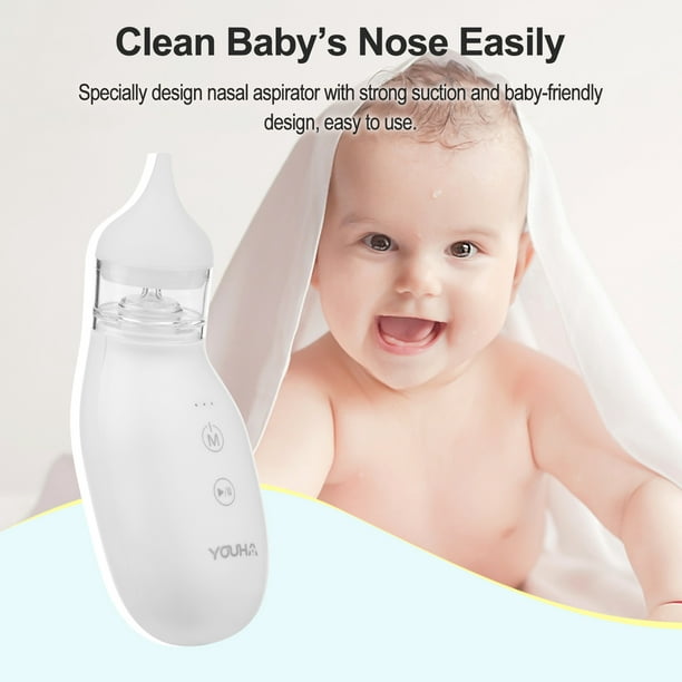 Aspirador nasal eléctrico para bebés Limpiador automático de succión nasal  para bebés 3 niveles de s Abanopi Aspirador nasal