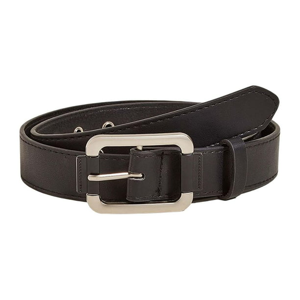 Cinturón con hebilla de moda, cuero de PU decorativo ajustable, pretina negra para y mujeres BLESIY Cinturón Bodega Aurrera en línea