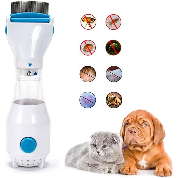 Peine eléctrico para pulgas para mascotas, removedor eléctrico de piojos,  cepillo para limpieza de pulgas y peine para piojos, atrapa-piojos para  perros