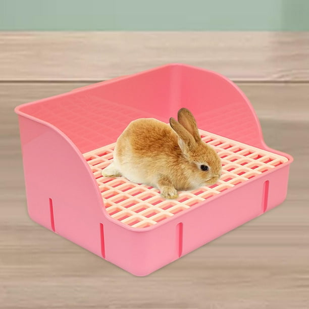 Caja de arena para conejos, caja de inodoro de esquina, 29x22x15,5 cm,  orinal duradero, inodoro para Yinane Inodoro con bandeja sanitaria para  conejos