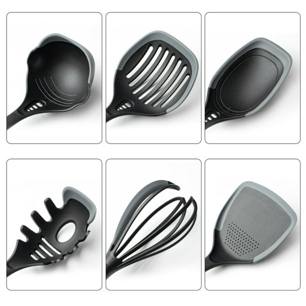 Juego de utensilios de cocina de silicona grandes – Utensilios de cocina de  silicona resistentes al …Ver más Juego de utensilios de cocina de silicona