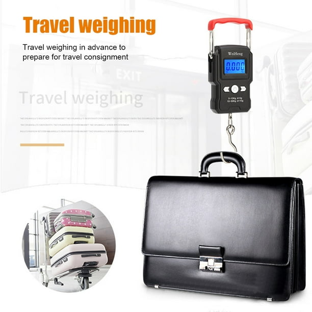 Báscula digital de equipaje de regalo para maleta de viajero, báscula de  peso de mano, 110 libras (gris)