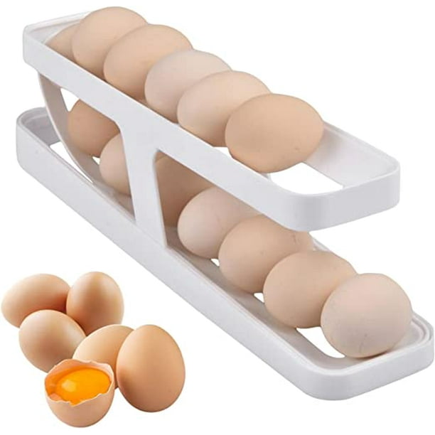 Almacenamiento de huevos para nevera, dispensador de huevos, caja para  huevos para nevera, rejilla para huevos de 2 niveles con capacidad para  12-14 huevos, organizador de cocina para despensa, nevera para encimera
