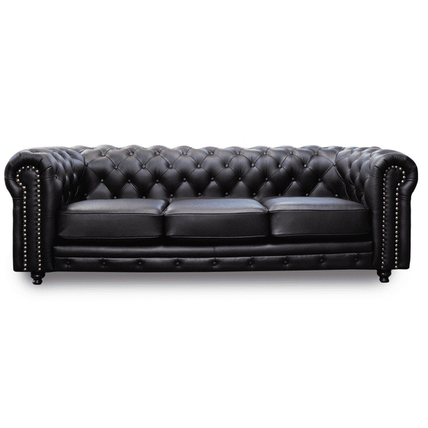 New sofa ! Sofa de piel natural color negro mate 240 x 85 x 78