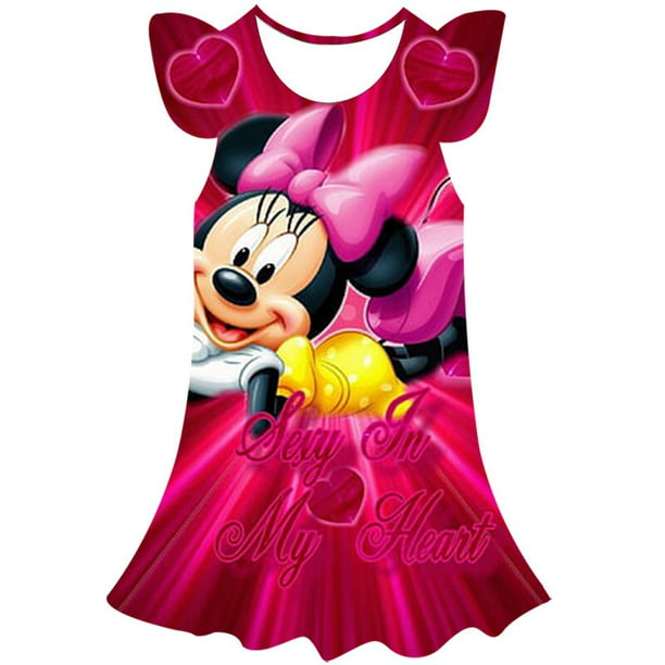 Disney Mickey Minnie Mouse princesa vestido lindo animados niñas cumpleaños fiesta ropa clás Gao Jinjia LED | en línea
