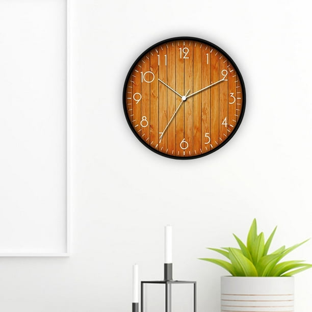 Reloj de pared redondo de 30 cm, relojes de cocina para dormitorio