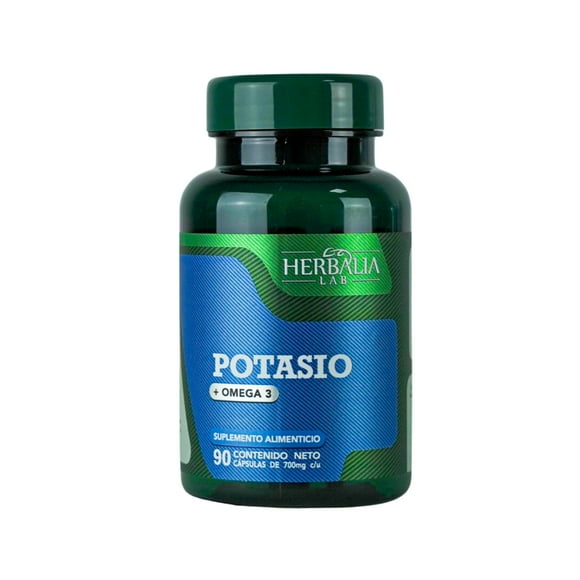 herbalia lab  suplemento de citrato de potasio  omega 3 apoyo nutricional diario  90 cápsulas
