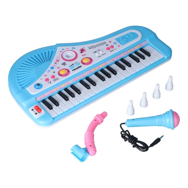 01 02 015 Teclado infantil piano, prático pequeno compacto seguro ABS para  piano para casa (órgão eletrônico-azul)