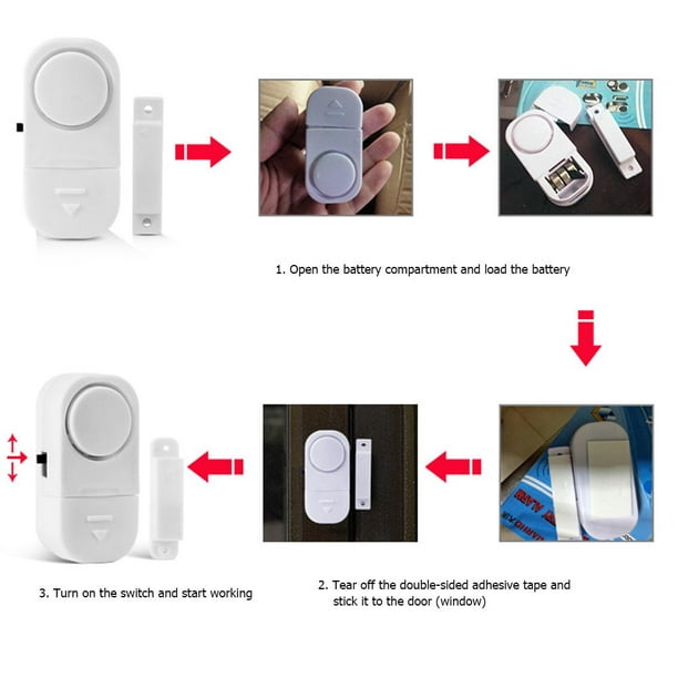 8 12 Alarmas Para Puertas Y Ventanas De Alarma Seguridad Casa Inalambrica  Sensor