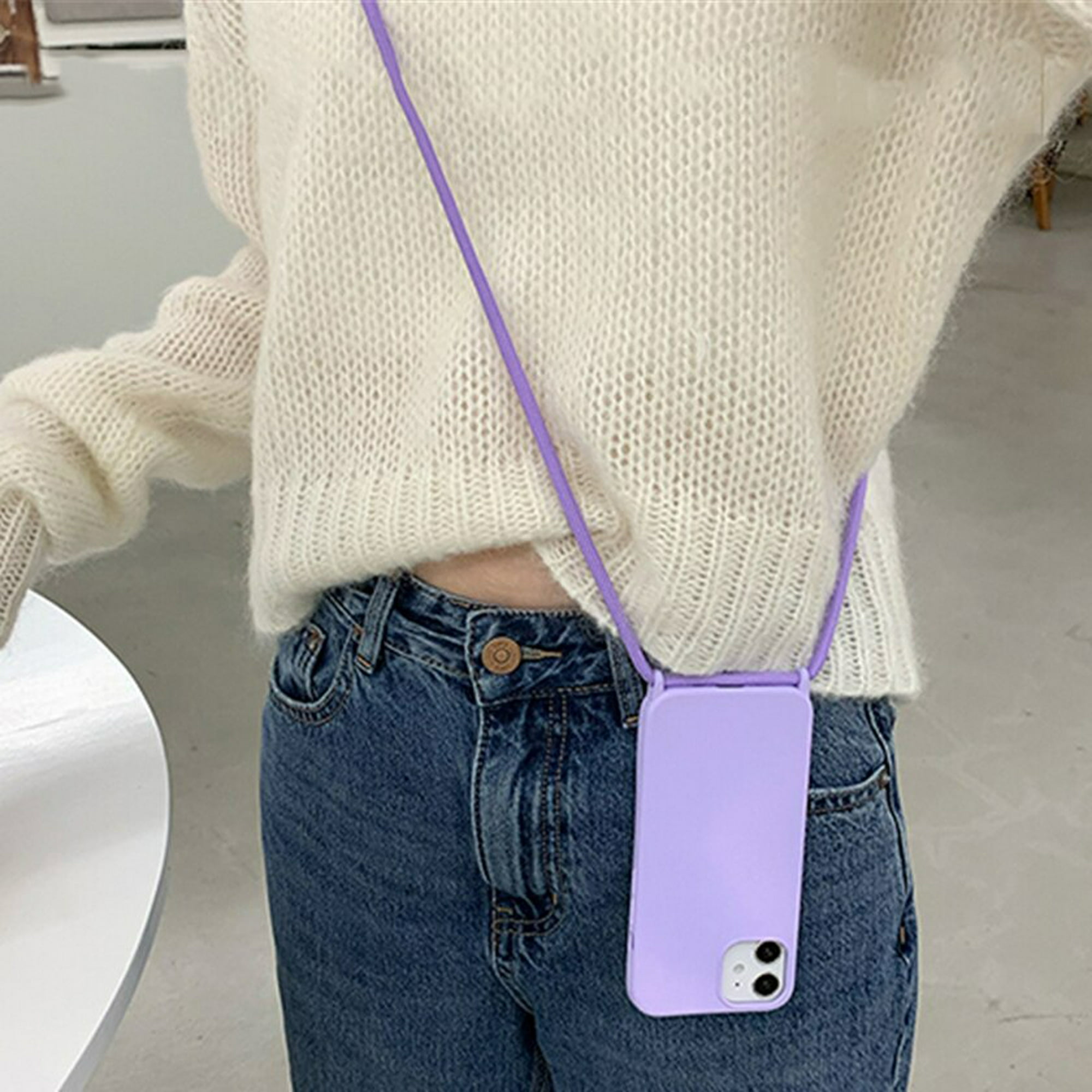 Funda Silicona Líquida Protección Camara Con Cuerda Cruzada Ajustable Para iPhone  11 Pro