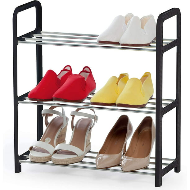  OPIU Zapatero de acero inoxidable, zapatero de plástico, 3  estantes de almacenamiento de plástico, soporte de zapatos duradero y  estable (color: verde). : Hogar y Cocina