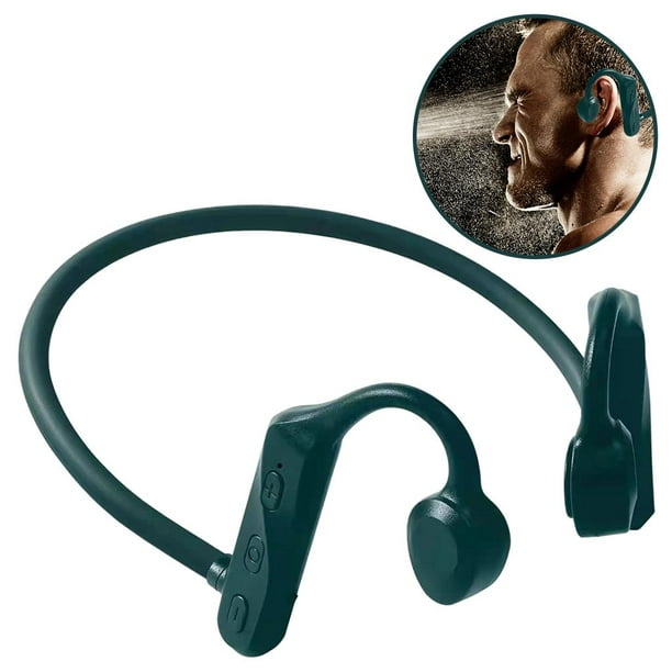 Auriculares de conducción ósea Auriculares inalámbricos estéreo de oreja  abierta 9D Sonido de Auricular liviano para trotar - K69-Verde