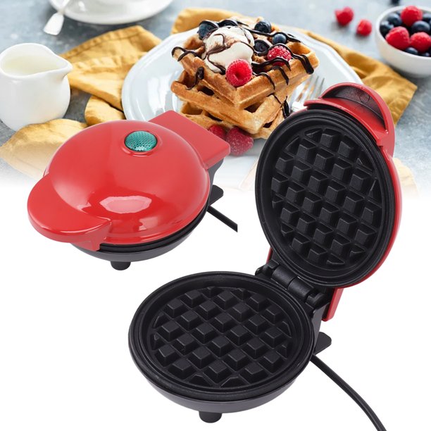 Mini Maquina para hacer Waffles Rojo