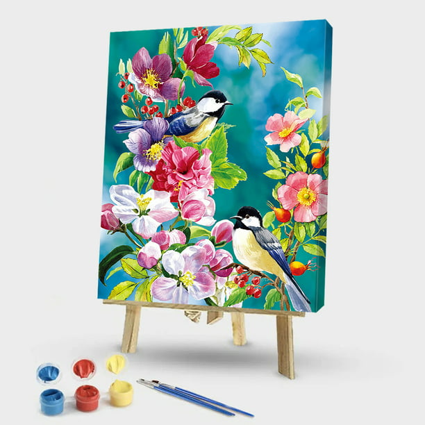 esposa vecino Egoísmo Kit de pintura por números DIY pájaros flores lienzo pintado a mano cuadro  de arte al óleo Likrtyny decoración de arte | Bodega Aurrera en línea
