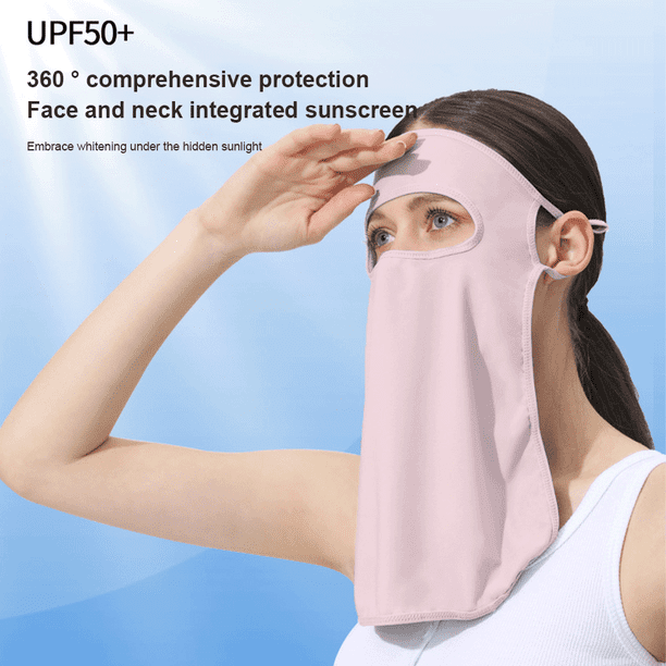Máscara de protección solar de verano ajustable, parasol, mascarilla facial  completa, mascarilla de seda de hielo anti-ultravioleta, toalla facial