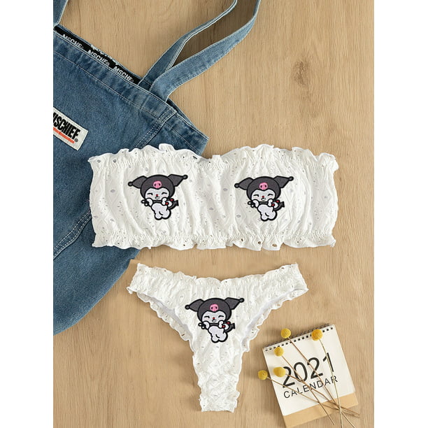 Conjunto de ropa interior con pegatinas de Hello Kitty mujer, traje de baño dividido Sexy de An Deng Xun | Bodega Aurrera en línea