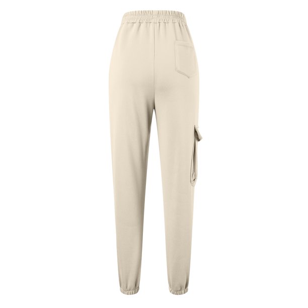 Gibobby Pantalones para mujer Pantalones de chándal cargo para mujer,  pantalones de chándal holgados informales de forro polar de cintura  alta(Blanco,XG)